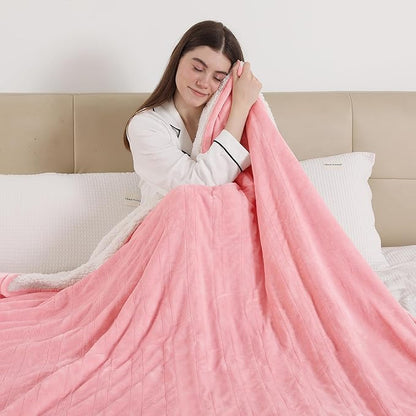 ESTINGO Twin Heated Blanket, 62"x84" Electric Blanket Twin Size with ETL & FCC Certification, Fast Heating Blanket with 5 temperatures & 10 Hours Auto Off, Machine Washable, Pale Pink