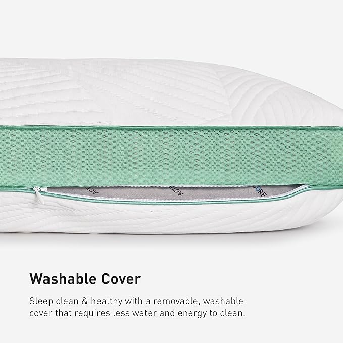 Bedgear Level Cuddle Performance Pillow - Firm Bed Pillow for Side Sleepers - Moisture Wicking Removable Cover - Size 1.0
