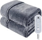 Heated Blanket Twin, Electric Blanket Soft Sherpa Flannel, 10 Hours Auto Shut-off & 8 Fast Heating Levels, Machine Washable ETL Certified, Heating Blanket for Bed & Sofa (62x84 inches, Gray)