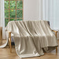 CHUFFED Cotton Waffle Blanket King Size - Plush Milk Velvet & Reversible Waffle Weave,Anti-Static 500Gsm Design，Thick Cozy Soft Winter Blanket for Bed, Couch, Sofa - Oatmeal, 104x90 Inches