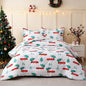 JSD Cars Kids Christmas Comforter Set Twin Size, 2 Piece Tree Printed Microfiber Holiday Winter Bedding Set