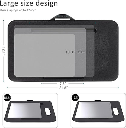 Lap Desk, Lap Desk with Cushion, Fits up to 17 inch Laptop, Pillow Designed, Portable Laptop Stand with Tray, Pad & Phone Holder, Home Office for Bed/Couch/Car/Reading/Writing,MillHome (Black)