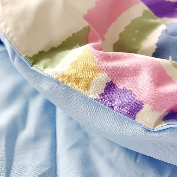 SDIII 3PCS Rainbow Comforter Set Full, Soft Microfiber Lightweight Rainbow Comforter Full, Cute Colorful Bedding Quilt Set for Girls Boys Kids Teens