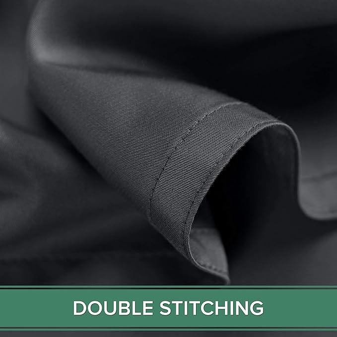 Pure Bamboo Split King Sheets, Genuine 100% Organic Viscose Derived from Bamboo Bed Sheet Set, Soft & Cooling, Double Stitching, 2 Fitted Sheets (Split King, Charcoal)