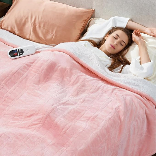 Electric Blanket Heated Twin Size, Ultra-Soft 84" x 62" Heating Blankets, Fast, Even & Efficient Heating, 1-12 Hours Auto-Off and 6 Heatin Settings, UL Listed for Safety, Warm Gift for Grandma