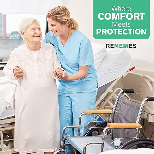 Remedies Extra Large Incontinence Bed Pads (36" x 36", 50 Count) - Super Absorbent Disposable Chux Underpads for Adults, Seniors, Kids, Puppies, Dogs & Furniture Protection