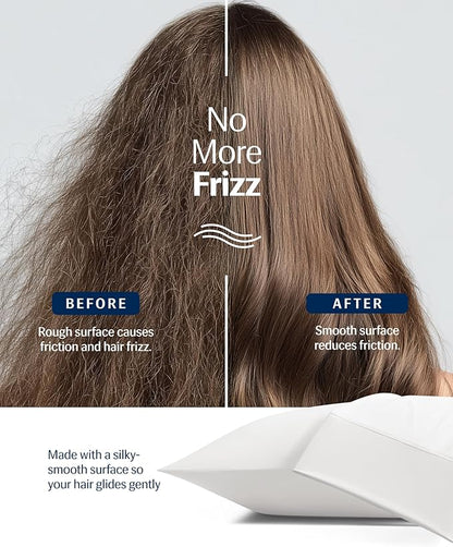 REST® Evercool®+ Cooling Pillowcases King - 2 Pillowcases for Sensitive Skin, Silver Infused Fabric for Hygienic Sleep, Silky Smooth for Curly Hair, High Elastic for Snug Fit (19x35 inches)