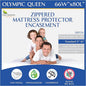 Zippered Olympic Queen Mattress Protector (66"x80") - Super Queen Size Bedbug Waterproof Mattress Cover, Premium Quality Hypoallergenic Bed Encasement