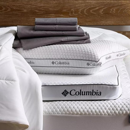 Columbia Comfort Ice Fiber Side Sleeper Down Alternative Bed Pillow with Polyester Fiberfill, Supportive Cooling Double Sided Breathable Cover (Side Sleeper, King (Pack of 1))