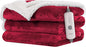 Electric Heated Blanket Flannel & Sherpa 72"x84" Full Size - 4 Heat Levels, 10H Auto Shut Off, Fast Heating, Cozy and Comfortable, Warm Gifts, Machine Washable - Red