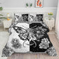 Black White Butterfly Comforter Set - Bohemian Printed Bedding Set with 1 Comforter and 2 Pillowcases for Boys and Girls Bedroom - All Season (Queen)