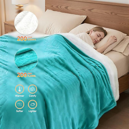 Heated Throw Blanket Electric Blanket 50"x60" Fast Heating Electric Blanket with 5 Heat Levels & 4 Hours Auto-Off Overheat Protection Cozy Soft Flannel Heated Throw Blanket