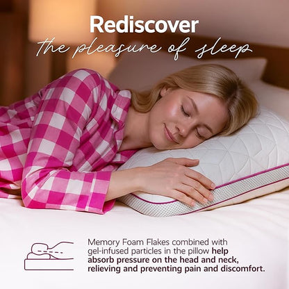 IWS I WANNA SLEEP SnowTouch® Adjustable Pillow, Neck Support, Queen Size Bed Pillows for Sleeping, Gel Cross Cut Memory Foam for Side Sleepers