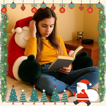 Breling Christmas Reading Pillows Santa Claus Pillow Gifts for Bed Sitting up, 30" x 19.7" Large Backrest Cushion with Arms Back Support for Reading Rest Sit up on Couch Sofa Floor