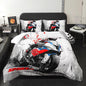 Motorcycle Race Comforter Set Queen Size for Boys，Kids Sports Themed Queen Size Bedding Set，Sport Quilt for Boys，with 1 Comforter with 2 Pillow Case