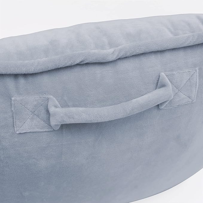 Super Soft Assembly Needed DIY Backrest Reading Bed Rest Pillow with Arms and Pockets 18" H for Sitting in Bed Couch Sofa, Removable Cover and Filling Seprated Set, 20" x 18" x 17", Lilac Grey