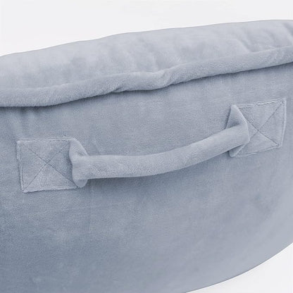 Super Soft Assembly Needed DIY Backrest Reading Bed Rest Pillow with Arms and Pockets 18" H for Sitting in Bed Couch Sofa, Removable Cover and Filling Seprated Set, 20" x 18" x 17", Lilac Grey