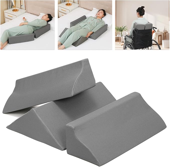 Fanwer Bed Wedges & Body Positioners (3 in 1), 40 Degree Wedges for Bed Positioning,Positioning Pillows for Elderly, Wedge Pillow for Bed Sores, Side Sleeping, After Surgery, Knees Elevated,Back Pain