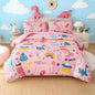 MWMWMW Kids Dinosaur Comforter Set Full, 5 Pcs Girls Bed in a Bag, Pink Dinosaur Bedding Full Size, Kids Comforter Sets for Girls with 1 Comforter, 1 Flat Sheet, 1 Fitted Sheet and 2 Pillowcases
