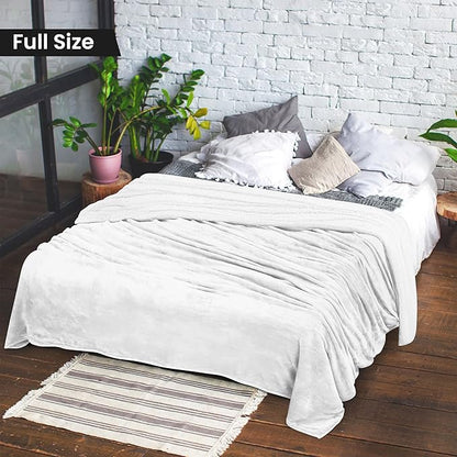 Utopia Bedding Sherpa Blanket Full Size (White, 90x84 Inches) - Soft Lightweight Plush Fleece Reversible Blanket for Bed, Sofa, Couch, Camping and Travel