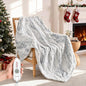 WOOMER Electric Heated Throw Blanket 50"x 60", Reversible Super Cozy Faux Fur&Sherpa, Fast Heating,4 Heating Levels & 4H Auto Off, Machine Washable, Overheat Protection,Gift