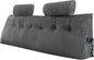 VEVOR Headboard Pillow, King Size Wedge Headboard Pillow with 2 Side Pockets and 2 Headrests, Bed Wedge Pillow with Washable Flannel Cloth, for Reading, Gaming, Resting, Working in Bed, Grey