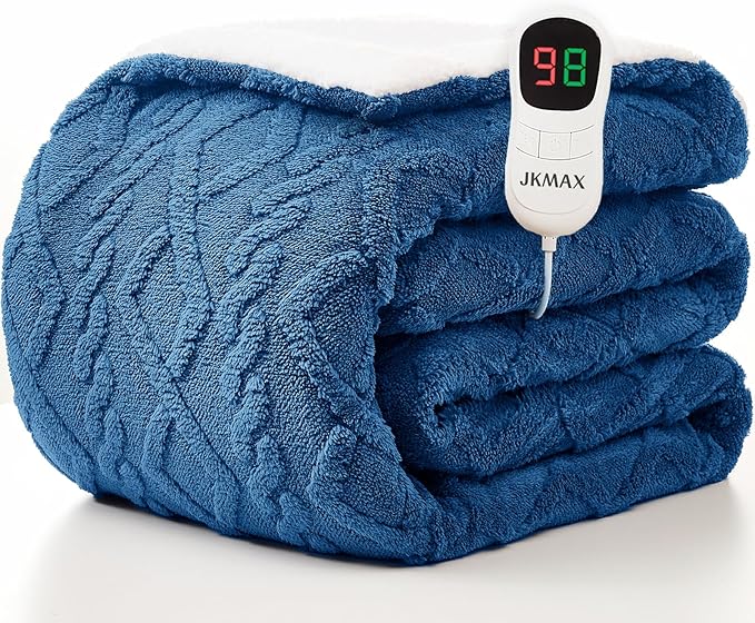 Heated Electric Blanket Full Size-72"x84" Heating Blanket with 10 Heating Levels & 5 Time Settings Over-Heat Protection，Winter Warmer for Adults with ETL Certification（Blue）