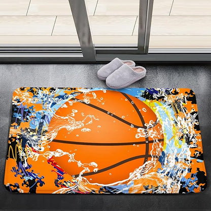 Basketball Rug for Boys Bedroom - Sports Rug for Boys Bedroom Kids Carpet, Basketball Carpet for Playroom Living Room Floor Mats Indoor Outdoor, 2x3 Feet