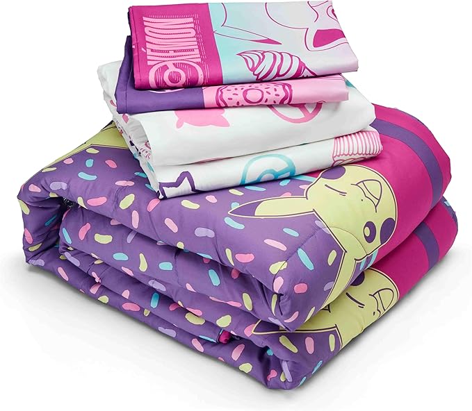 NORTHWEST Pokemon Full Sized Bed in a Bag Set, Pikachu Eevee, Anime Bedding for Girls Boys, Light and Sweet