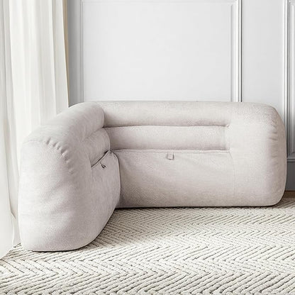 Reading Pillow for Couch, Bed Rest Back Pillow with Front Pocket, Comfortable Back Pillows for Sitting in Bed, Daybed, Tatami, Living Room