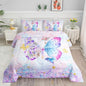 Cartoon Butterfly Comforter Set - Watercolor Printed Bedding With 1 Comforter and 2 Pillowcases for Boys and Girls Bedroom - All Season (Twin)
