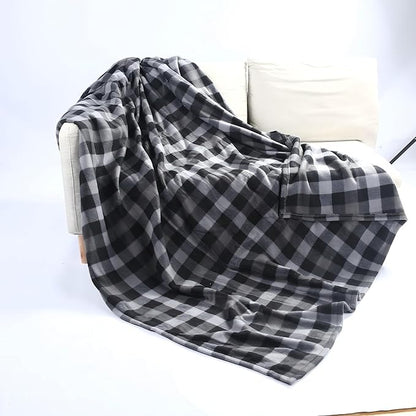 Electric Heated Blanket 72"x84" Full Size - 4 Heat Levels, 10H Auto Shut Off, Ultra-Soft Fleece Heated Blanket with Overheat Protection, Machine Washable - Grey Checkered Pattern