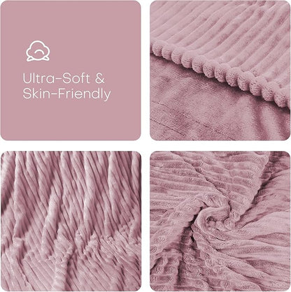 Electric Heated Blanket 62"x84" Twin Size with Cozy Flannel, 6 Heat Settings & 10 Hours Auto Off, Soft & Cozy Warming Throw for Home, Office, or Bed, Machine Washable, Pink