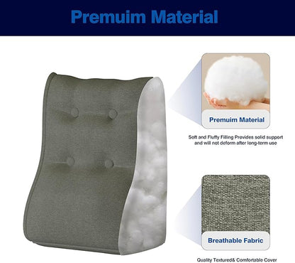 Daneey Reading Pillow for Bed Adult, Back Support Pillow for Bed, Sit Up Pillow Backrest Black, 20 * 9 * 22IN