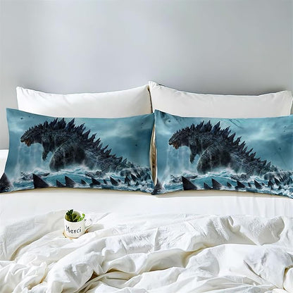 Dinosaur Duvet Cover Set Full Queen Size 3 Pieces Bedding Set Quilt Cover for Men Women Light Weight 1 Piece Duvet Cover 2 Pieces Pillow Shames No Comforter Inside(Dino28, Full/Queen)