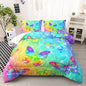 Rainbow Butterfly Twin Size Comforter Set for Girls, Colorful Quilt Set Room Decor, 1 Comforter and 2 Pillowcases