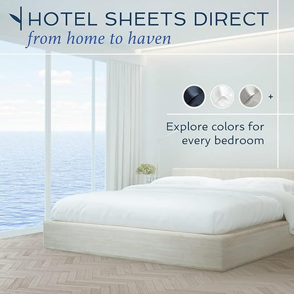 Hotel Sheets Direct 3 Piece Bed Sheet Set Twin Size, 100% Viscose Derived from Bamboo Sheets Set with 1 Pillowcase, Cooling & Breathable Luxury Bedding, Moisture-Wicking & Silky Soft, Dark Gray