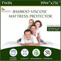 Four Seasons Essentials Twin Size Waterproof Mattress Protector - Cooling Viscose derived from Bamboo Fitted Sheet Mattress Cover - Quilted Jacquard Pad Protects from Dust Allergens
