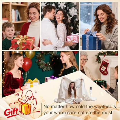 Electric Blanket Heated Throw, Ultra-Soft 60" x 50" Heating Blankets, Fast, Even & Efficient Heating, 1-12 Hours Auto-Off and 6 Heatin Settings, UL Listed for Safety, Warm Gift for Grandma