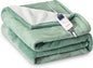 Heat Blanket 62”x84” Twin Size,Soft Flannel & Sherpa Reversible Electric Blanket with 10 Heat Settings,12 Timer Setting and 8 Hours Auto-Shut Off,ETL Certified Machine Washable,Green
