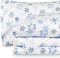 Bare Home Cotton Flannel Sheet Set Prints, 100% Cotton, Velvety Soft Heavyweight - Double Brushed for Softness & Comfort - Deep Pocket - Bed Sheets - Cotton - Flannel - Printed (Full, Snowflakes)