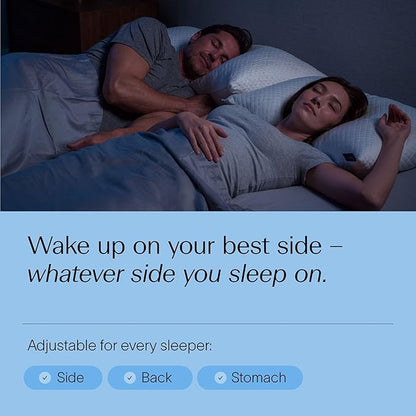 DreamyBlue Signature Pillow w/Adjustable Loft • Shredded Memory Foam Fill • Neutral Alignment for Side, Back, and Stomach Sleepers • Washable Bamboo Rayon Cover • CertiPUR-US Certified Foam (Queen)