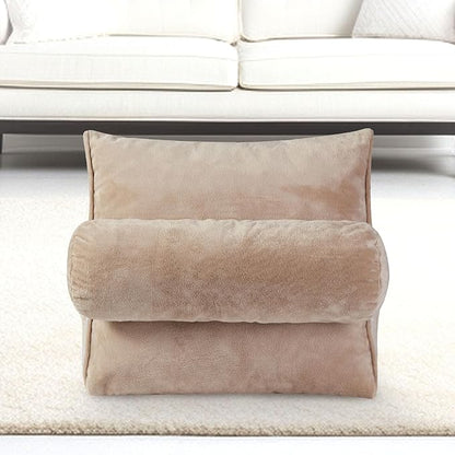 Cheer Collection Reading Wedge Pillow - Adjustable Wedge Reading Pillow with Neck Support, Hollow Fiber-Filled Backrest Pillow for Reading, Gaming, and TV Watching, Taupe