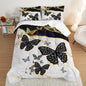 Kids Bedding King Size Comforter Set,Black and Gold Butterfly Bedding Comforter Sets for Boys Girls Room Decor,Marble Texture Artistic Aesthetic Bedding Sets with 2 Pillowcases.