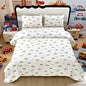 SDIII Cute Cars Comforter Twin Set 3 Pieces, Silky Breathable Microfiber and Spandex, Cartoon Cars Twin Bedding Set for Boys Girls Kids and Teens