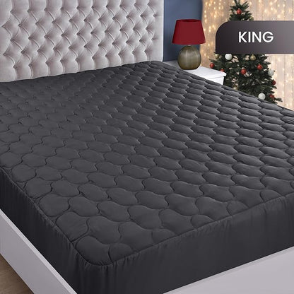 Utopia Bedding Waterproof Mattress Protector, King Mattress Pad, Quilted Fitted Cover Stretches up to 16 Inches Deep (Grey)