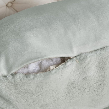 Home Soft Things Fox Faux Fur Bedrest Reading Pillow with Handle and Side Pocket, Backrest Armrest Pillow Back Support for Sitting up in Bed, 20" x 18" x 17", Moonstruck