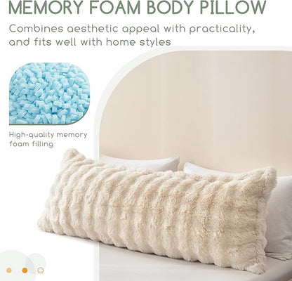 HIGOGOGO Memory Foam Body Pillow, Extra-Long Bed Pillow for Adults, Thickened Full Body Pillow with Removable Pillow Cover(20x54 Inch)