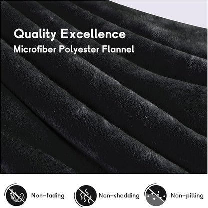 Heated Blanket Electric Blanket Full Size 72''x84'', Soft Flannel Heating Blanket with 1-10 Hour Auto Off - 6 Heat Settings - Machine Washable - Black