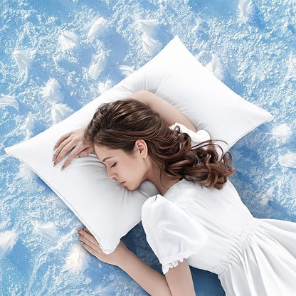 LBRO2M Canadian Fluffy Goose Down Pillow Standard Size 750 Fill Power 80% Goose Down with 600TC 100% Cotton Pillow Shell Down Pillows Ideal for Plush Comfort and Support (20"X26" Setof 1)